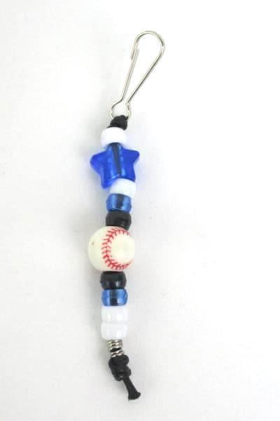 4 Beaded Sport Soccer Baseball Basketball Football Volleyball Zipper Pull Purple
