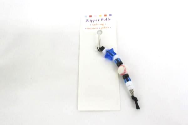 5 Beaded Sport Soccer Baseball Basketball Football Volleyball Zipper Pull