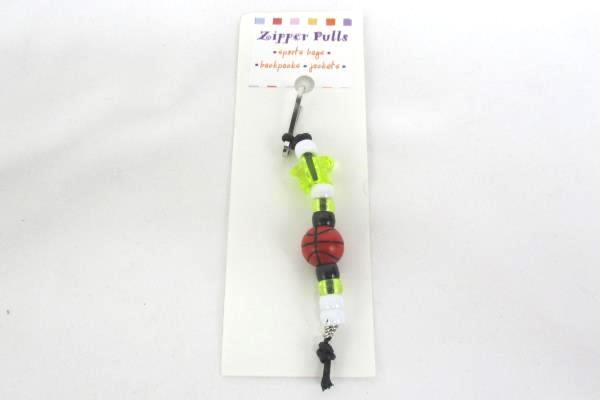 5 Beaded Sport Soccer Baseball Basketball Football Volleyball Zipper Pull