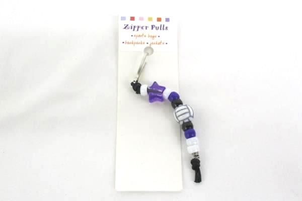 5 Beaded Sport Soccer Baseball Basketball Football Volleyball Zipper Pull