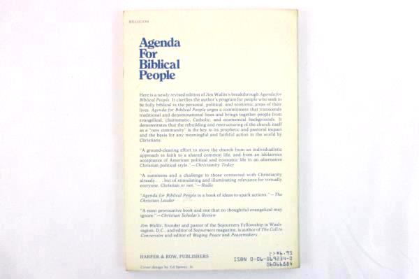1984 Agenda for Biblical People Paperback by Jim Wallis