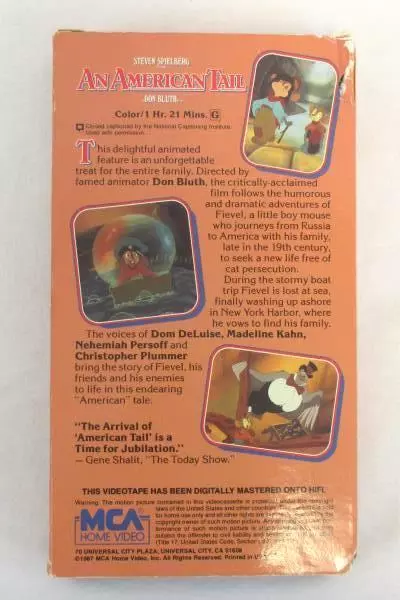 Lot of 3 Children Cartoon VHS Movies All Dogs Heaven American Tail Black Beauty