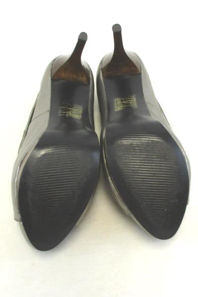 Type Z Peep Toe 4 And A Half Inch High Heels Metallic Gunmetal Size 6 And A Half