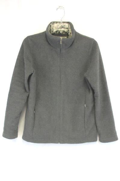 Women's Solid Gray Carolyn Taylor Soft Zip Up Fleece Jacket Size Small