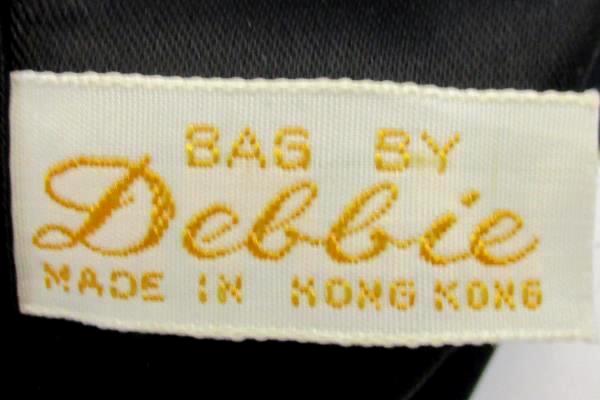 Bag By Debbie Black Evening Small Handbag Purse Beaded Floral Leaves Flap Close