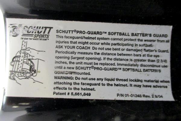 Schutt 2898 Pro-Guard Softball Batters Helmet with Face Guard OSFA Black