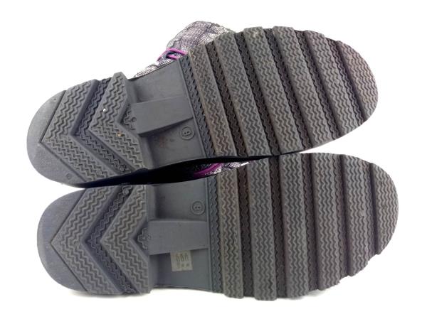 DIRTY LAUNDRY Gray Powder Cable Knit Puffer Boot Rubber Winter Faux Sherpa Sz 9