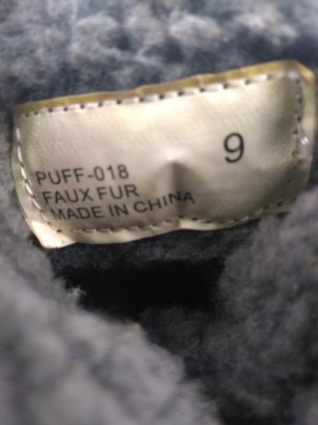DIRTY LAUNDRY Gray Powder Cable Knit Puffer Boot Rubber Winter Faux Sherpa Sz 9