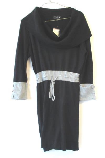 One A Women's Cowl Neck Dress Jet Black Size Large