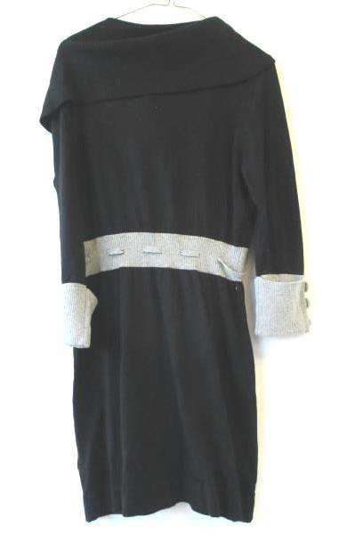 One A Women's Cowl Neck Dress Jet Black Size Large