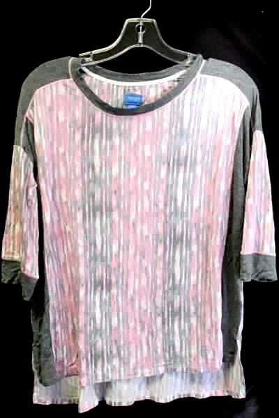 Women's Casual Top Pink And Gray By Simply Vera Size Small