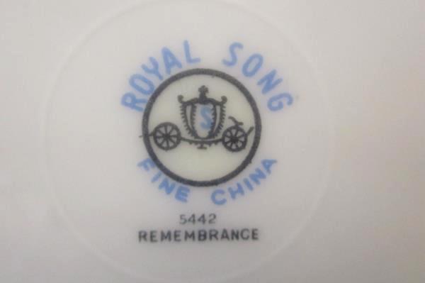 Set of 4 Royal Song #5442 "Remembrance" Platinum Gilt Bread Plate 6.5"