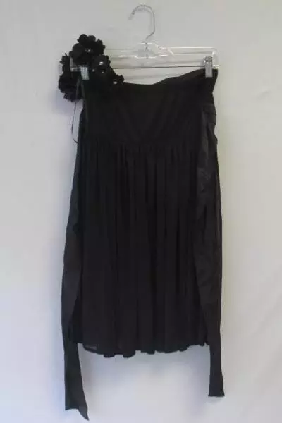 Women's Floral Dress in Black By City Triangles Size S Shoulder Strap Waist Band