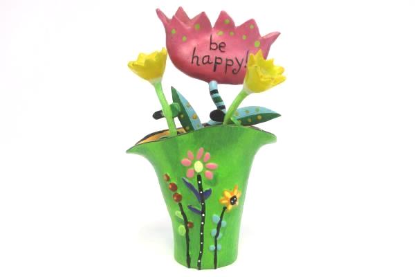 WESTLAND GIFTWARE Be Happy Flowers in a Flower Pot Item # 9973