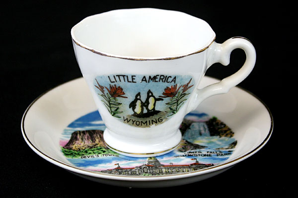 Vintage Little America Wyoming Demitasse Cup And Saucer