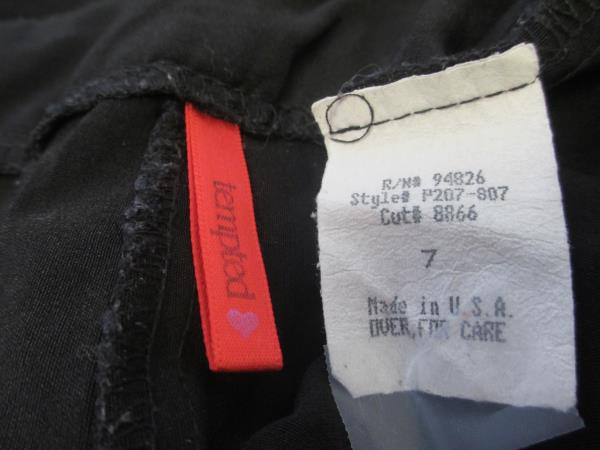 Women's Dress Pants Black by Tempted Stretch Clasp Closure No Pockets Size 7