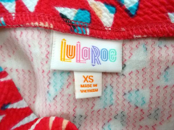 LULAROE "Cassie" Pencil Skirt ~ Pink Geometric 80's Print~ Polyester Crepe Sz XS