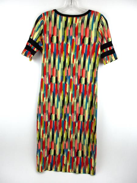 LULAROE "Julia" Bodycon Dress ~ Rainbow Paint Brush Abstract Print ~ Sz XS