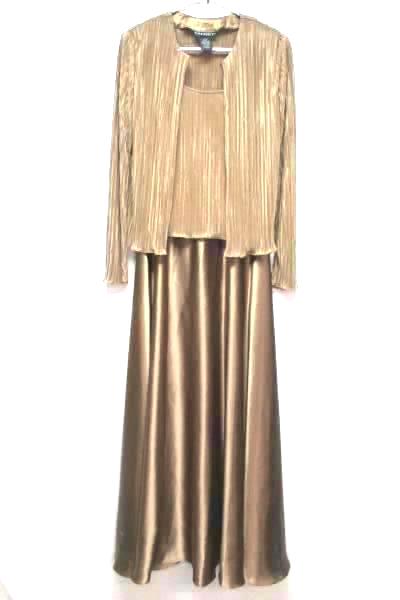 Cachet Bronze Formal Two-Piece Gown Size 10 Gorgeous Floor-Length
