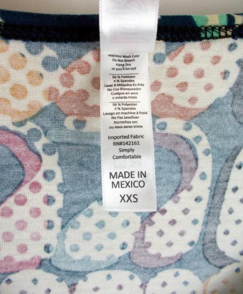 LULAROE "Perfect T" Flared Tunic Dress Blue Abstract Paisley Print ~ Sz XXS