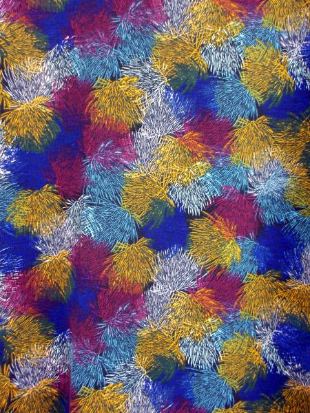 LULAROE "Irma" Oversized Tunic Top 3/4 Sleeve Blue Firework Pom Pom Print Sz XXS