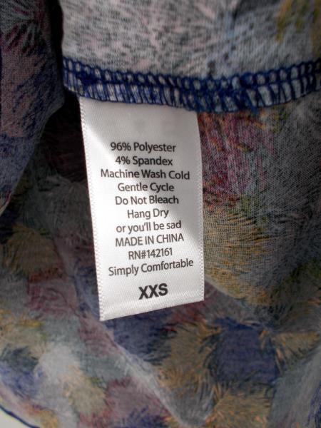 LULAROE "Irma" Oversized Tunic Top 3/4 Sleeve Blue Firework Pom Pom Print Sz XXS