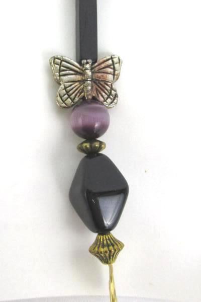 Love Those Beads Black Gold Beaded Butterfly Swirl Zipper Pull Stocking Stuffer