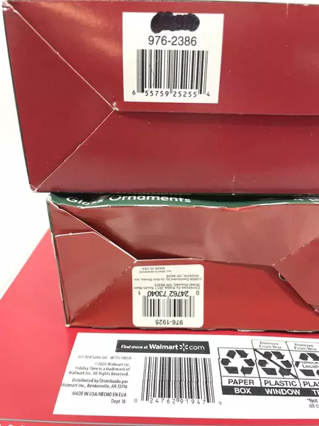 Lot of 4 Boxes Of Holiday Inspirations Red Satin Glass Ball Ornaments 28 Total