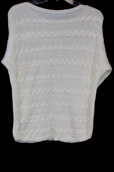 Ralph Lauren Women's Sweater Cream Cable Knit Batwing Sleeve Size Small