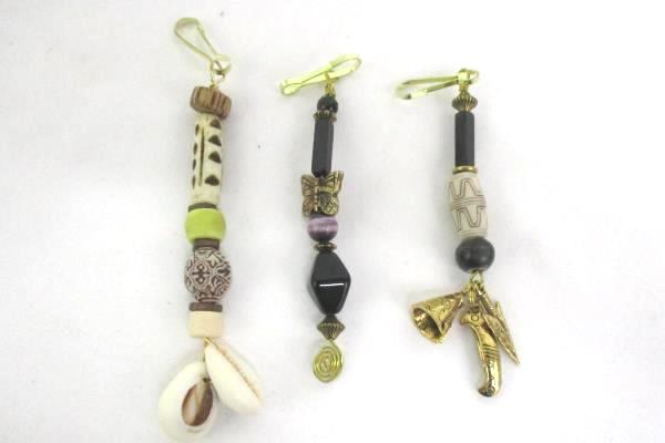 3 Love Those Beads Beaded Butterfly Tepee Seashell Zipper Pull Stocking Stuffer