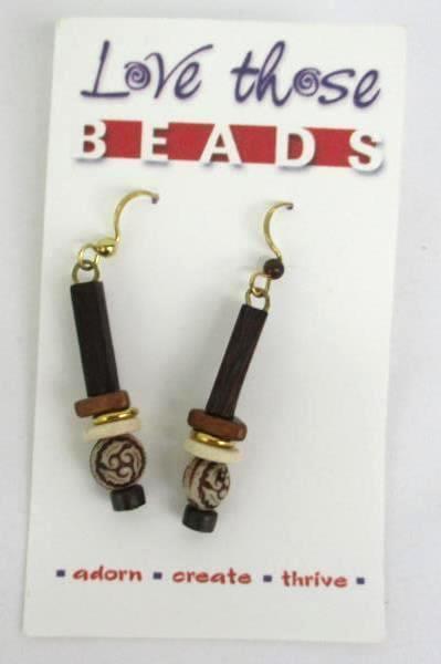 2 Love Those Beads Earrings Natural Bohemian Dangle Pierced