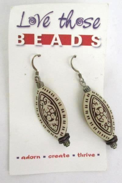 2 Love Those Beads Earrings Natural Bohemian Dangle Pierced