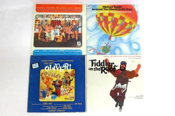 Lot Of 4 Sound Track Vinyl Records 33.3 RPM Around The World In 80 Days Oliver
