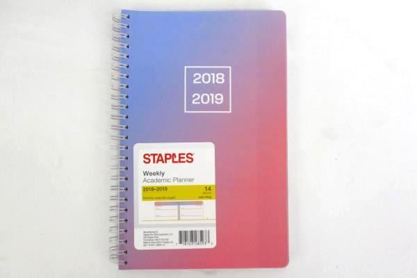 Staples Weekly Academic Planner Spiral Bound 2018-2019 Lot Of 2