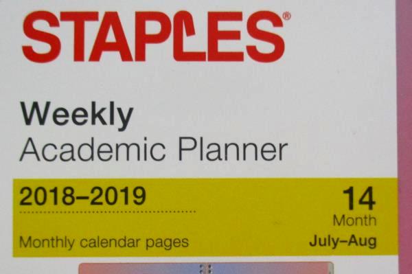 Staples Weekly Academic Planner Spiral Bound 2018-2019 Lot Of 2