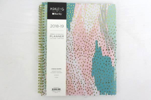 2 Ashley G Blue Sky 2018-19 Academic Weekly & Monthly Planner Spiral Bound