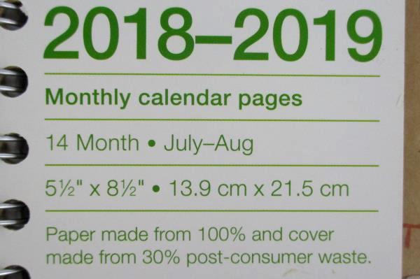 Staples Weekly Academic Planner Spiral Bound 2018-2019 Lot Of 2 Recycled Paper