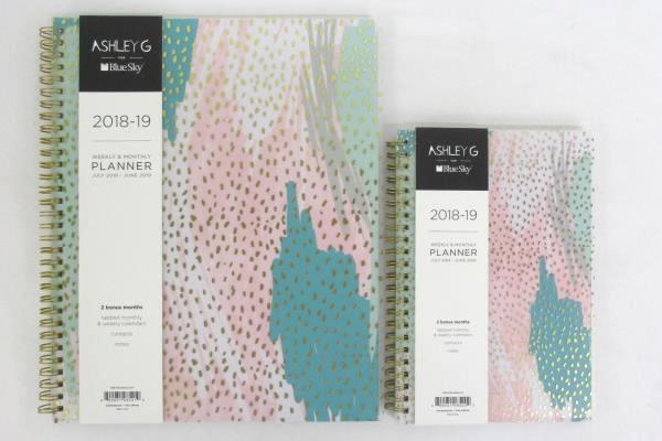Set of 2 Ashley G for Blue Sky Weekly Monthly Academic Planners 2018/19