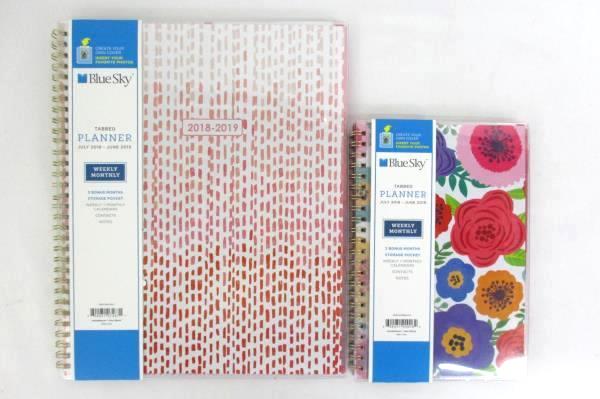 Lot of 2 Blue Sky Weekly Monthly Academic Tabbed Planners 2018/19 CYO Cover