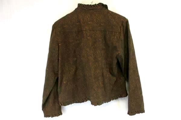 Coldwater Creek Women's Brown Floral Open Paisley Blazer Jacket Size PS