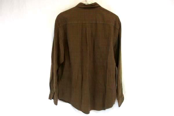 St. John's Bay Men's Dark Brown Plaid Button Up Long Sleeve Shirt Size Large