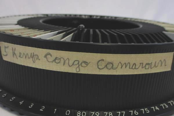 Vtg Kodak 80 Slide Carousel Tray w/ 62 Slides From Kenya, Congo, Camaroun 1966