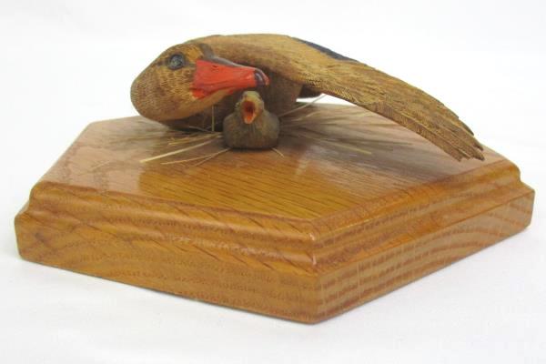 Unique Wood Sculpted Bird Plaque Jack Borres Shore Birds "Mallard Hen"