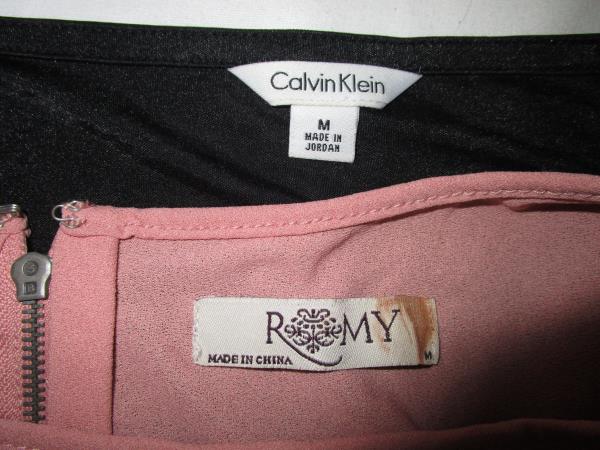 Women's Lot of 2 Blouse By Calvin Klein & Romy Pink Black Zipper Size M