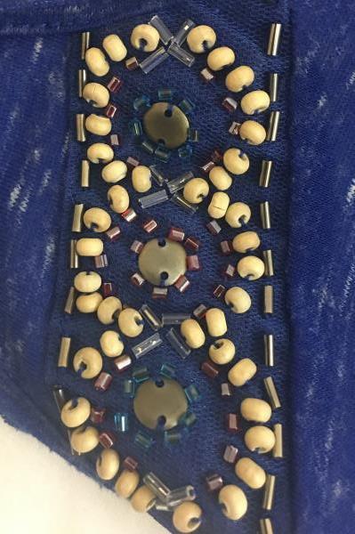 Tank Top by Eyeshadow Blue Beaded Pattern Women's Size Medium Polyester Blend