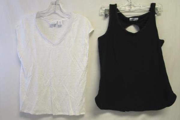 Lot of Two Women's Tank Tops By Sigrid Olsen & Columbia White & Black Size M
