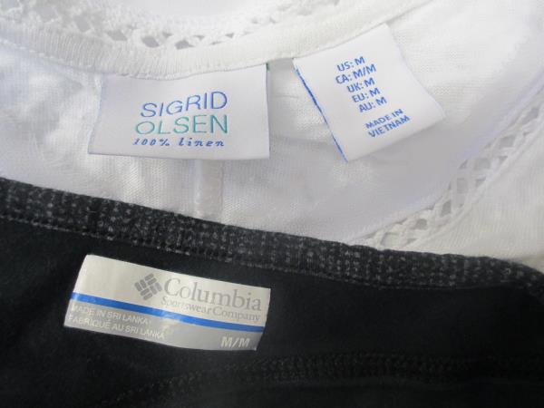 Lot of Two Women's Tank Tops By Sigrid Olsen & Columbia White & Black Size M