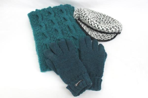 3 Pc Winter / Fall Accessory Set Scarf + Newsboy Hat + Thinsulate Thermal Gloves