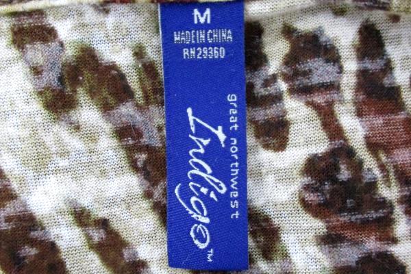 Lot of 2 Women's White Sur La Tete Bucket Hat & Indigo Cheetah Print Top Med