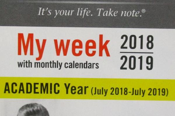 Lot of 2 At-A-Glance Academic 2018-19 Planner My Week 8.5" x 11" Blue Gray Scale